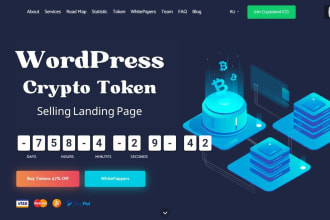 do wordpress crypto token website, ico, cryptocurrency  website UI UX design