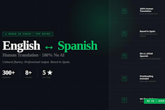 translate english to spanish or spanish to english professionally