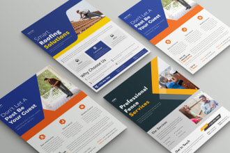 make a flyer for roofing, pest control and, fence services