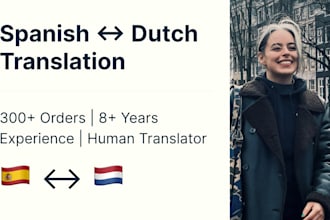translate dutch to spanish and spanish to dutch accurately and professionally