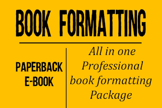 book formatting  layout design for amazon kindle