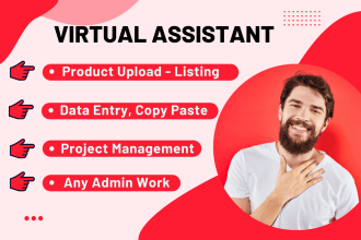 be your virtual assistant for research, product listing data entry