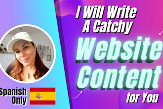 write a catchy website content for you in spanish