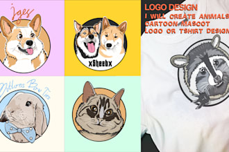 create animals mascot logo design using procreate