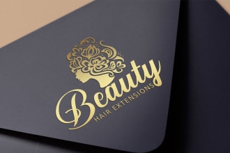 design boutique hair extension beauty salon and wigs logo