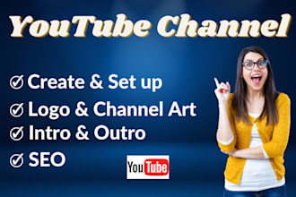 create and setup youtube channel with logo, art and SEO
