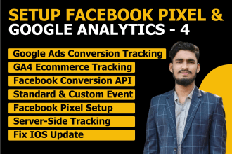 google analytics 4 setup facebook pixel, server side ga4 ecommerce tracking ads