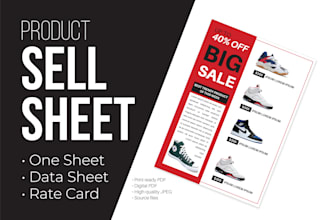 product sell sheet, one sheet, price list design