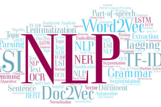 text scraping, analysis, classification, cleaning, and nlp projects in python