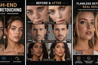 do image retouching, background removal and replace