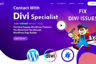 build divi theme website and divi landing page as a divi expert