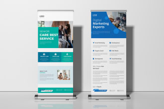 create a roll up banner for business webinars, digital marketing, senior care