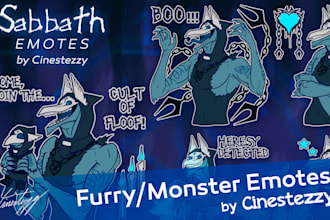 draw furry or monster emotes for you