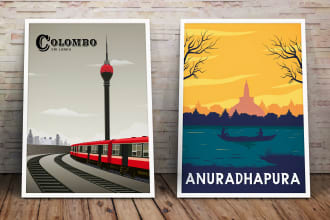 design a top level vintage travel poster