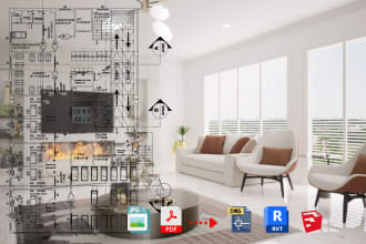 make autocad 2d floor plan architectural drawings and sketchup