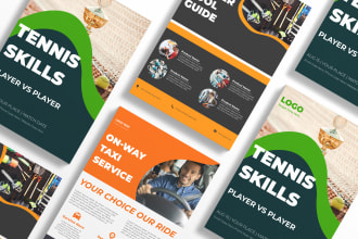 create tennis tournament, power tool sale, taxi cab servicesflyer, poster