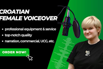 record a clear and professional croatian female voice over