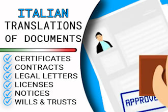 translate documents in italian for legalization
