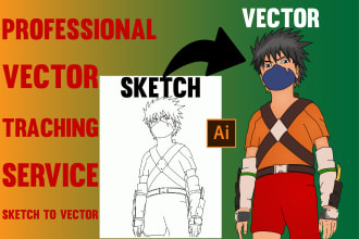 convert drawing into digital art or redraw any image adobe illustrator