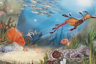 create colorful and whimsical childrens book illustrations