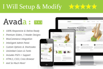 install and customize avada wordpress theme