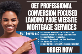 create  mortgage website mortgage landing page with lead generation function