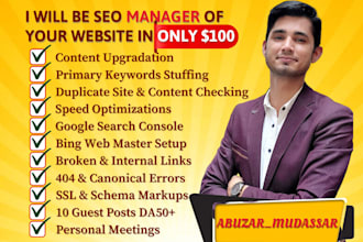 be wordpress website SEO manager and provide monthly service and audit report