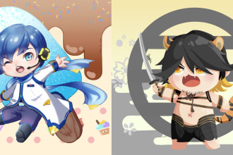 draw high quality colored anime style digital art commission