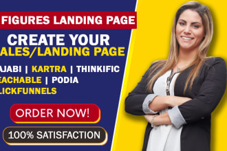 design your kajabi thinkific teachable landing pages and sales page