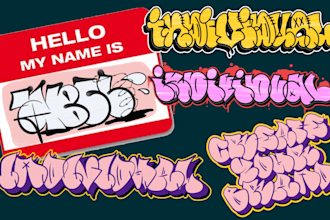 create custom graffiti throw up  for your logo or brand