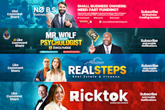 design professional youtube banner and logo