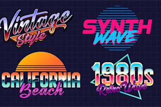 design a retro 80s logo and typography with vintage style