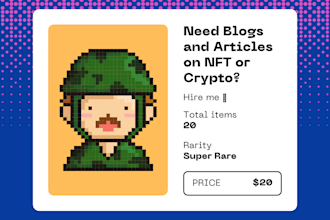 write nft and crypto currency related blogs and articles