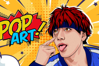 draw a retro pop art roy lichtenstein style in 24 hours