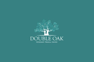 design fun and  professional logo for double oak veterinary medical center