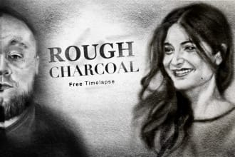 sketch a rough charcoal pencil portrait drawing for you