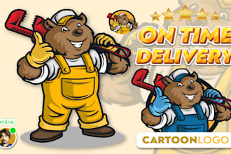 do professional cartoon, mascot logo design, banner for youtube and twitch
