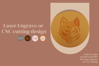 draw custom vector for laser engrave or cnc cutting dxf