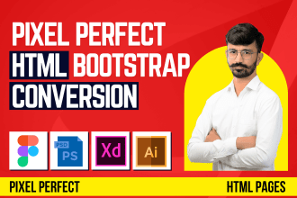 convert PSD to html figma to html xd to html css bootstrap 5 responsive website
