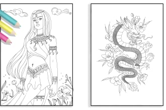 hand draw unique digital pages for your coloring book