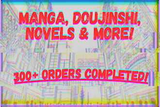 translate and typeset japanese manga, novel, or doujinshi to english