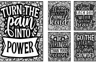 design 50 unique inspirational quotes coloring book pages for amazon kdp, etsy