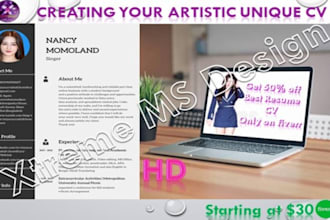 creating your unique professional resume CV and cover letter
