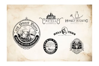 design retro, vintage, badge logo with hand drawn style