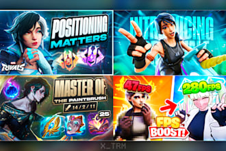 design gaming thumbnails in blender and photoshop