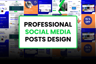design instagram twitter posts and banners for your business