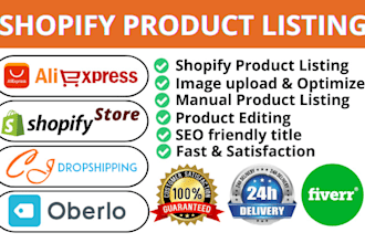 help you with manually shopify product listing and woocommerce product upload