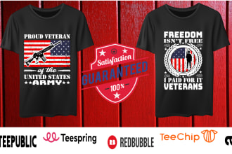 do professional veteran military army style t shirt design
