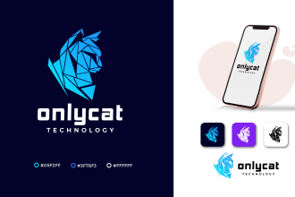 design a modern tech startup app crypto and technology logo