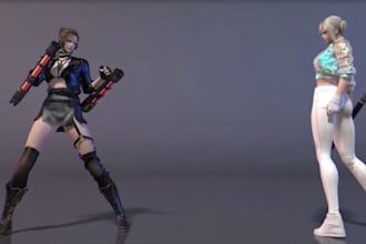 create 3d fighting animation and character design